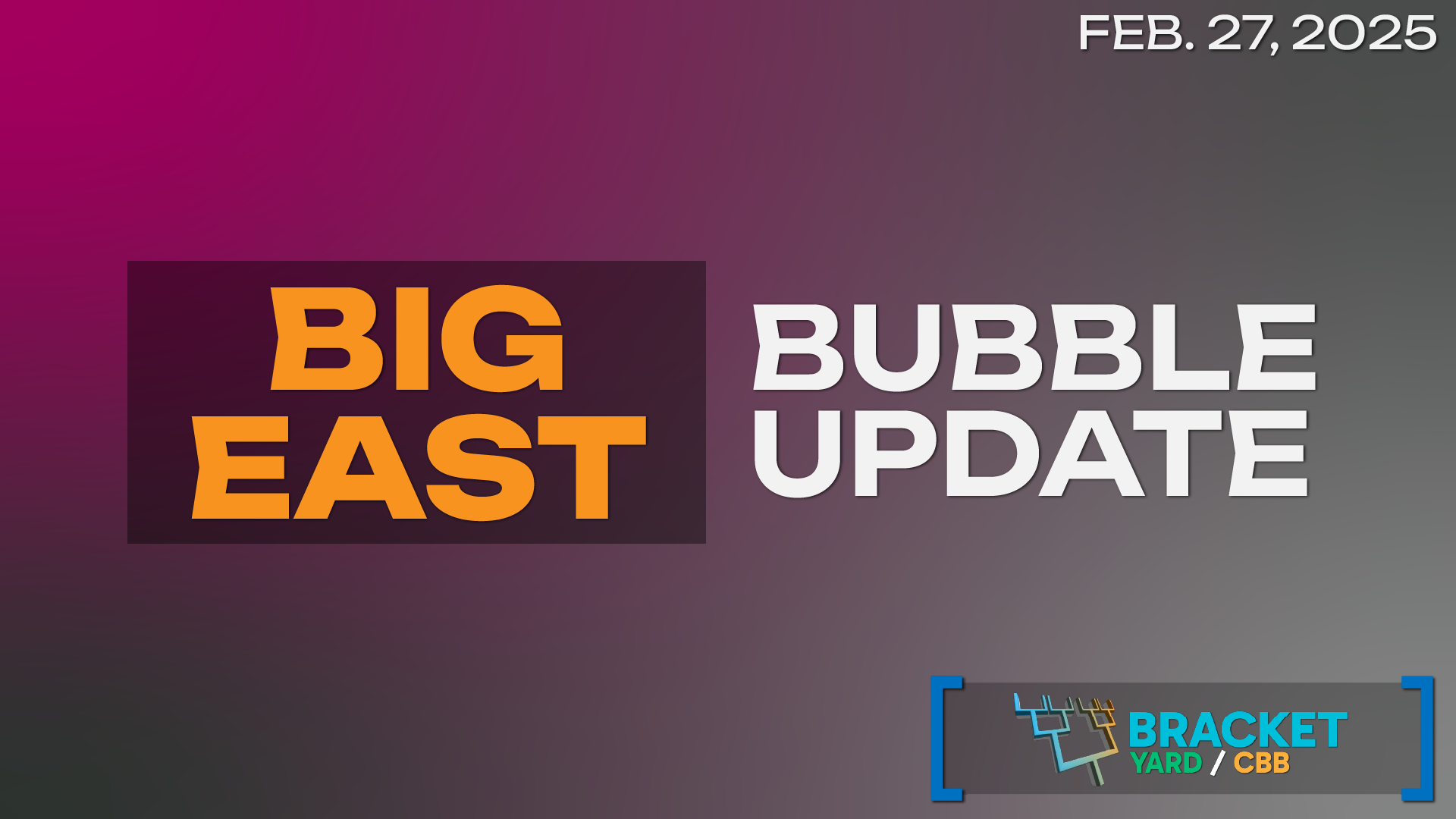 2025 Big East Bubble Update - Feb 27 2025