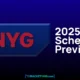 2025 New York Giants preview of the schedule - blue background with red lettering