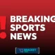 Breaking News Sports - Cowboys trade Micah Parsons - red background with white lettering and a red exclamation point